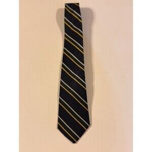Vintage Bert Pulitzer Silk Necktie Tie Navy Multicolor Diagonal Striped Classic